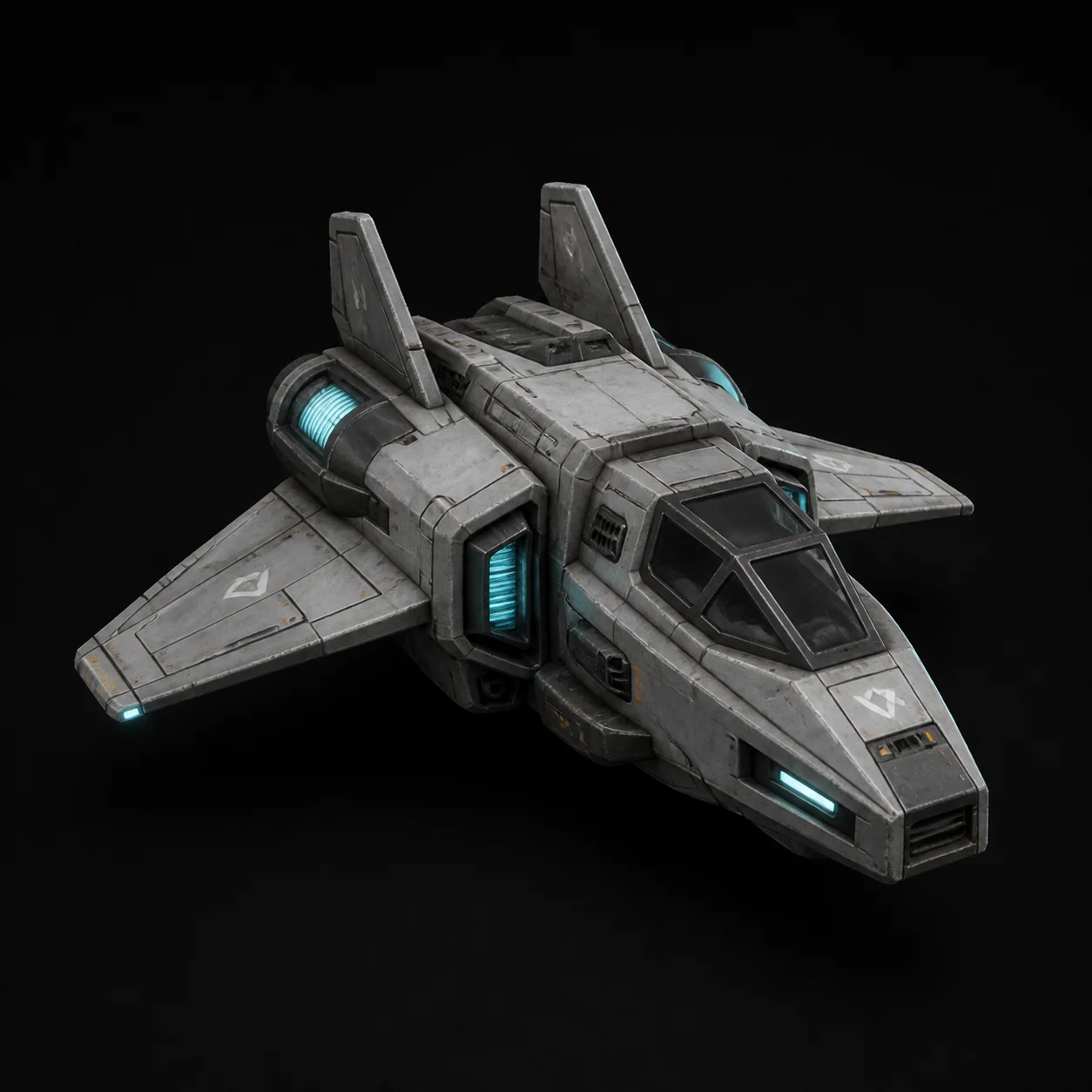 AI generated low poly 3D sci-fi crate